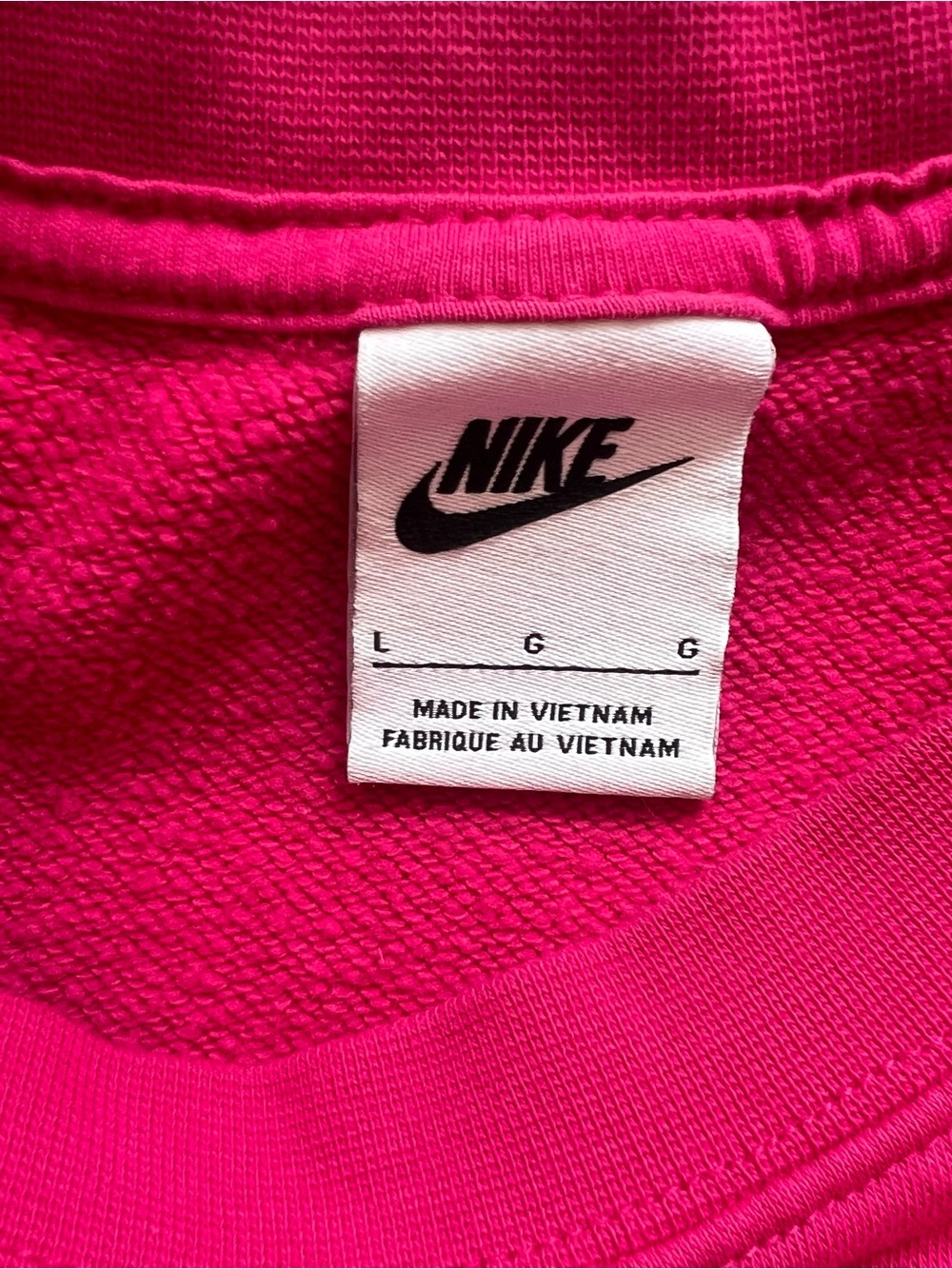 Nike Hot Pink Crewneck Sweatshirt Embroidered Logo | Size Large | GUC - Picture 6 of 11
